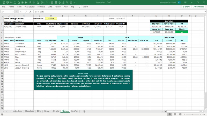 Excel Job Costing Template Free Download PRINTABLE TEMPLATES