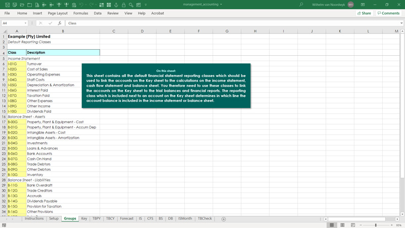 account management template excel