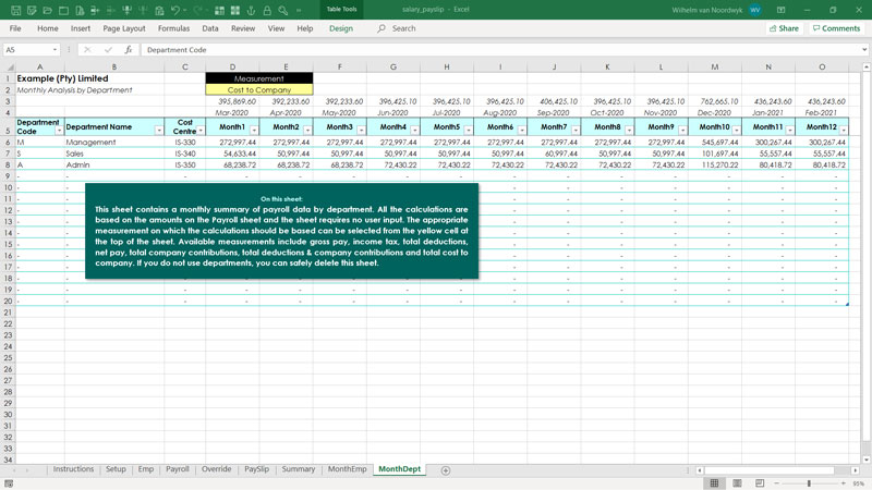 salary sheet excel template