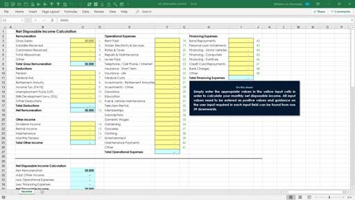 home loan excel template
